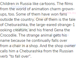 Children in Russia like cartoons. The films from the world of animation charm grown-ups, too. Some