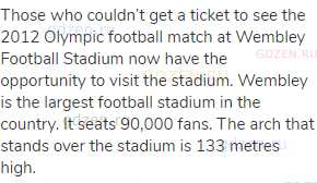 Those who couldn’t get a ticket to see the 2012 Olympic football match at Wembley Football Stadium