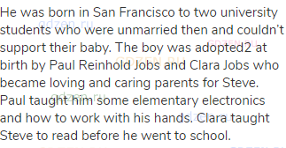 He was born in San Francisco to two university students who were unmarried then and couldn’t