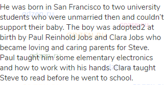 He was born in San Francisco to two university students who were unmarried then and couldn&rsquo;t
