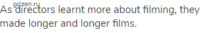 As directors learnt more about filming, they made longer and longer films. 