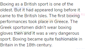 Boxing as a British sport is one of the oldest. But it had appeared long before it came to the