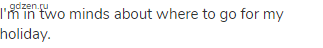 I'm in two minds about where to go for my holiday.