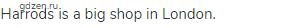Harrods is a big shop in London.