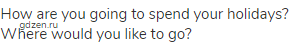 How are you going to spend your holidays? Where would you like to go?