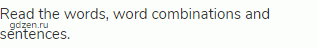 Read the words, word combinations and sentences.