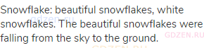 snowflake: beautiful snowflakes, white snowflakes. The beautiful snowflakes were falling from the