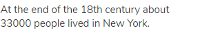 At the end of the 18th century about 33000 people lived in New York.
