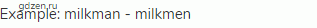 Example: milkman - milkmen