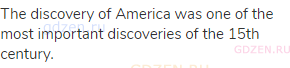 The discovery of America was one of the most important discoveries of the 15th century.
