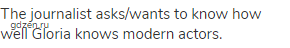 The journalist asks/wants to know how well Gloria knows modern actors.