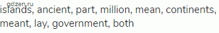 islands, ancient, part, million, mean, continents, meant, lay, government, both
