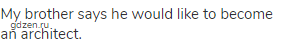 My brother says he would like to become an architect.