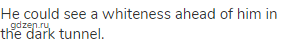 He could see a whiteness ahead of him in the dark tunnel.