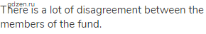 There is a lot of disagreement between the members of the fund.