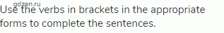 Use the verbs in brackets in the appropriate forms to complete the sentences.