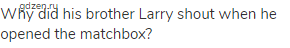 Why did his brother Larry shout when he opened the matchbox?