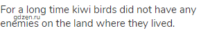 For a long time kiwi birds did not have any enemies on the land where they lived.
