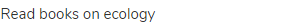 read books on ecology