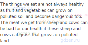 The things we eat are not always healthy as fruit and vegetables can grow on polluted soil and