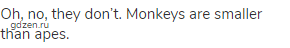 Oh, no, they don’t. Monkeys are smaller than apes.
