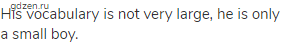 His vocabulary is not very large, he is only a small boy.