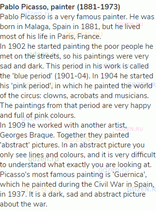 <strong>Pablo Picasso, painter (1881-1973)</strong><br>