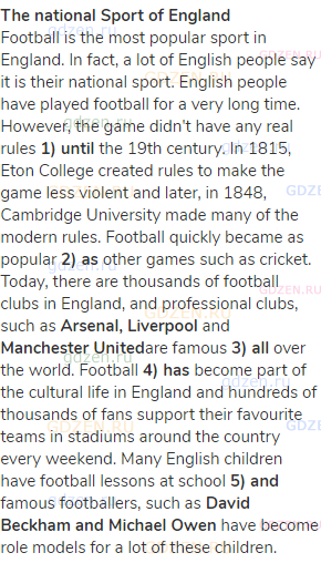 <strong>The national Sport of England</strong><br>Football is the most popular sport in England. In