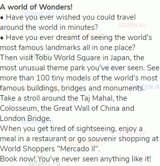 <strong>A world of Wonders!</strong><br>