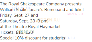 The Royal Shakespeare Company presents<br>