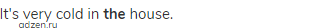 It's very cold in <strong>the </strong>house.