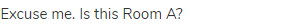 Excuse me. Is this Room A?