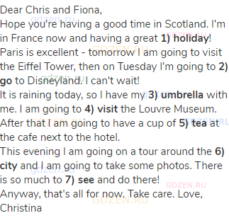 Dear Chris and Fiona,<br>