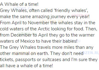 A Whale of a time!<br>
