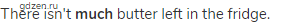 There isn't<strong> much</strong> butter left in the fridge.