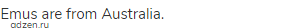 Emus are from Australia.