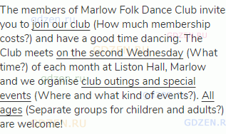 The members of Marlow Folk Dance Club invite you to <span class="under">join our club</span> (How