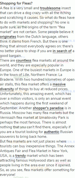 <strong>Shopping for Fleas?</strong><br>