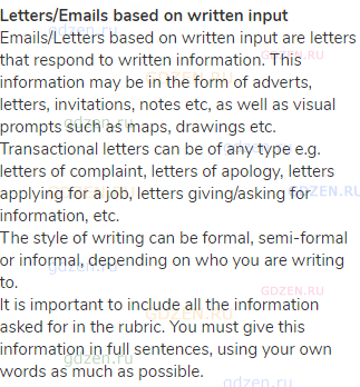 <strong>Letters/Emails based on written input</strong><br>