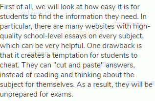 First of all, we will look at how easy it is for students to find the information they need. In