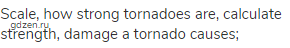 scale, how strong tornadoes are, calculate strength, damage a tornado causes;