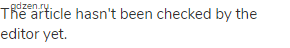 The article hasn't been checked by the editor yet.