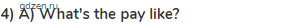 <strong>4) A) What's the pay like?</strong>