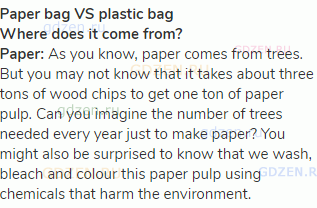 <strong>Paper bag VS plastic bag<br>