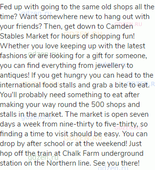 Fed up with going to the same old shops all the time? Want somewhere new to hang out with your