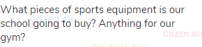 What pieces of sports equipment is our school going to buy? Anything for our gym?